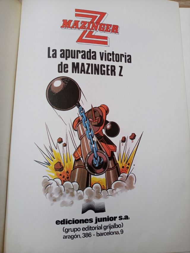 Mazinger Z libro tebeo