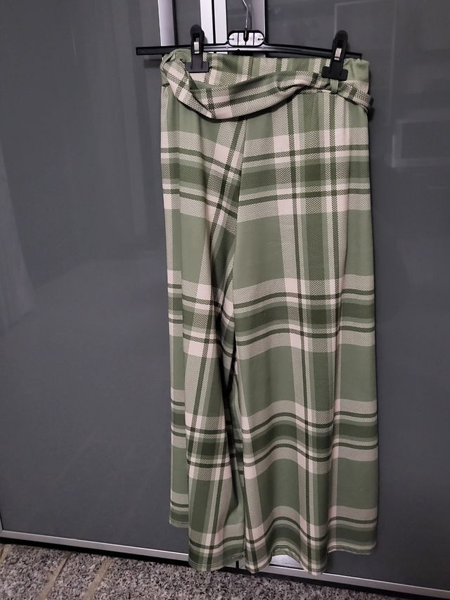 Pantaloni a Quadro verde