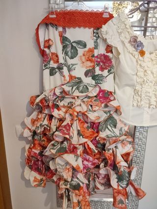 Conjunto Falda flamenca y Camisa a juego 