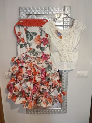 Conjunto Falda flamenca y Camisa a juego 