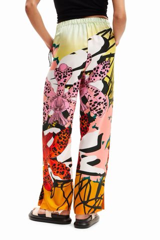 Pantalón seda orquídeas Christian Lacroix Desigual