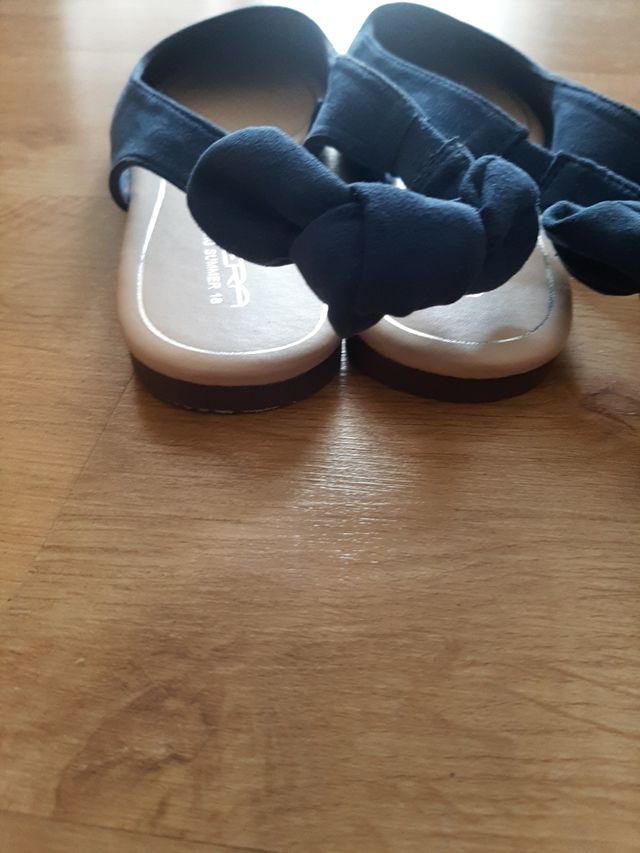 Manoletinas azules ante (Talla 40)