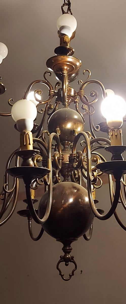 Lampadario design 15luci in ottone