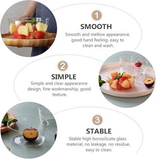 3 Piezas cuenco tazón helado frutas SIN ESTRENAR