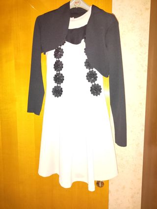 Vestito e coprispall da cerimonia donna in crepes