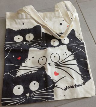 Bolsa de tela dibujo gatos 