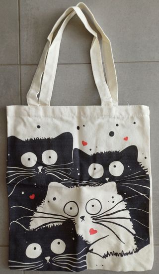 Bolsa de tela dibujo gatos 