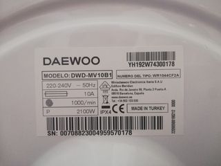 Lavadora Daewoo. Solo piezas.