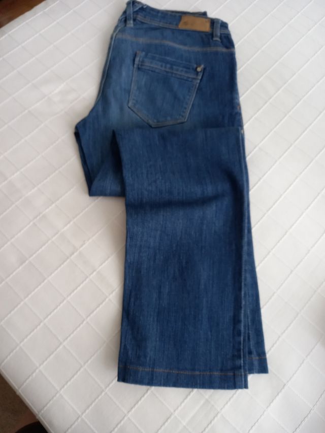 Vaquero mujer azul elástico