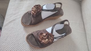 Sandalias de cuña de esparto