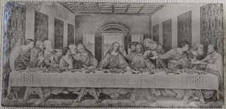 Quadro inciso su ardesia figura religiosa