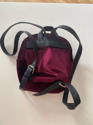 Mochila pequeña terciopelo granate