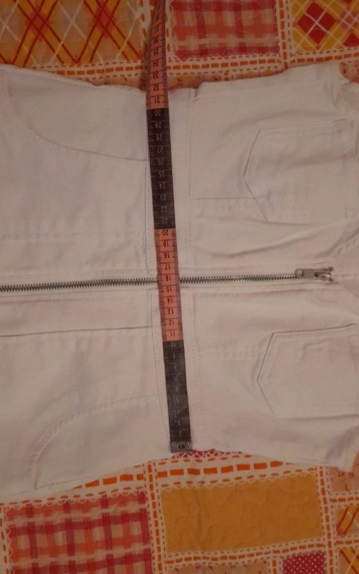 Vestito smanicato bianco in jeans 