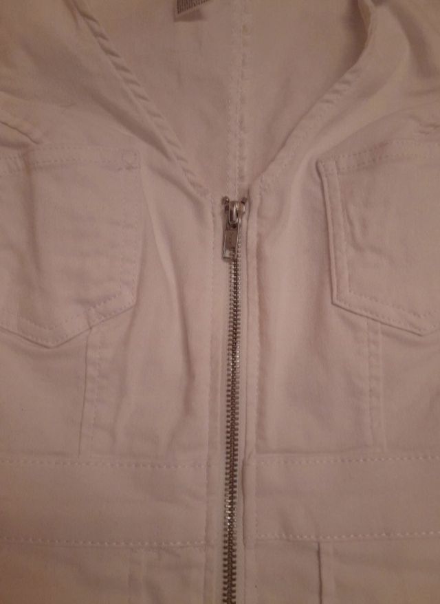 Vestito smanicato bianco in jeans 
