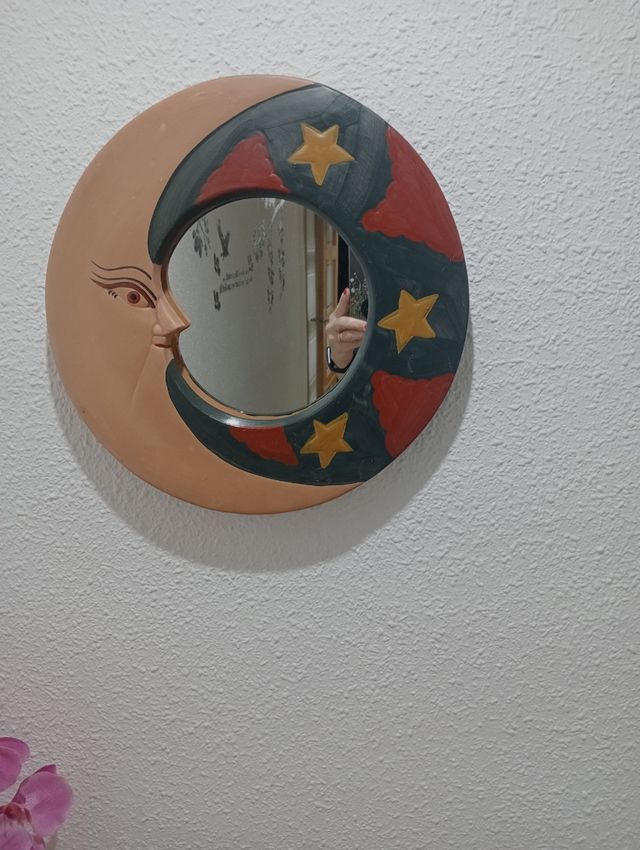 ESPEJO DE PORCELANA  PINTADO ARTESANAL