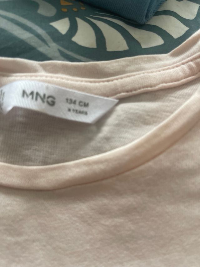 Lote 2 Camisetas Rosa y Coral Mango 7-8-9 años