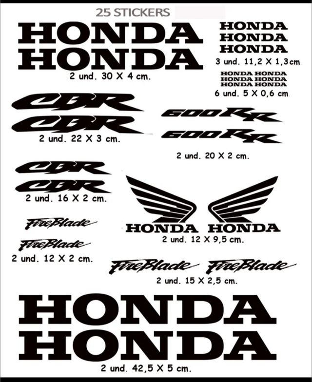 25 pegatinas HONDA CBR