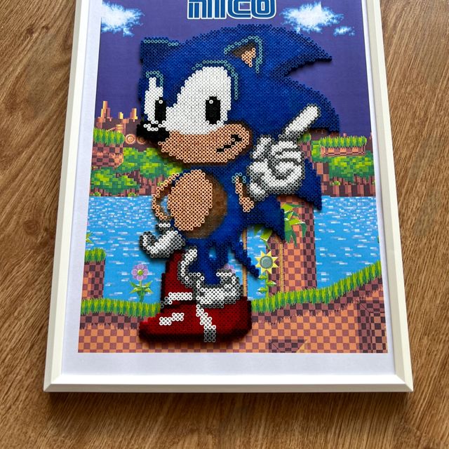 Cuadro Sonic personalizado Hama Beads