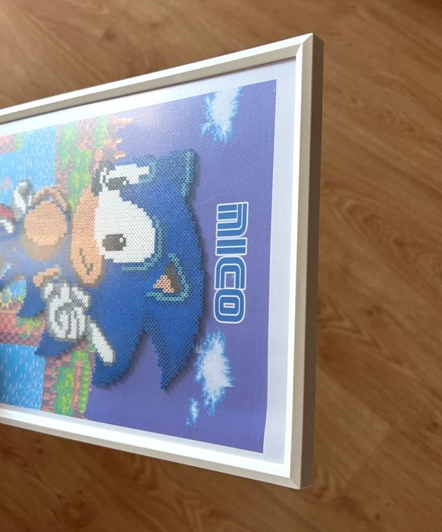 Cuadro Sonic personalizado Hama Beads