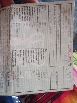 funciona todoFiat Panda 2007 solo para piezas esta en Tarajalejo