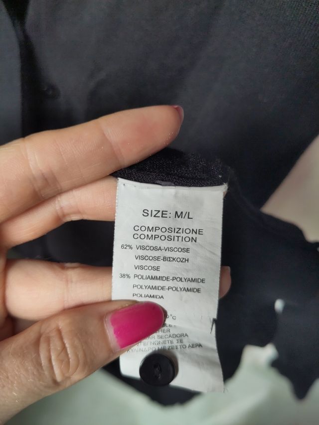 Maglioncino cardigan nero lungo 