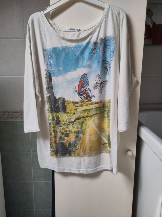 Maglia maniche a 3/4 con stampa 