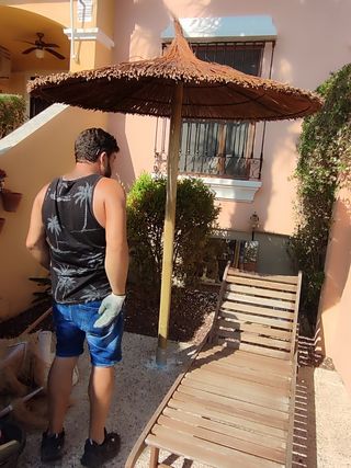 Sombrillas de carri verzo mimbre