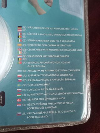 Tendedero cuerda extensible, retráctil. 3 m. Nuevo