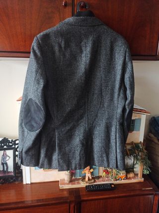Americana zara chico paño gris 