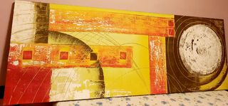 Quadro etnico moderno su tela 180x65cm