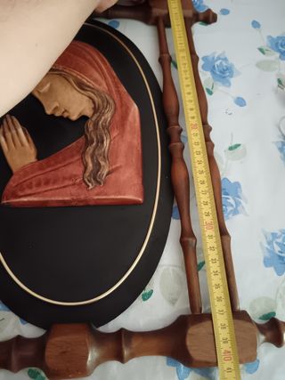 Quadretto legno beata vergine Maria