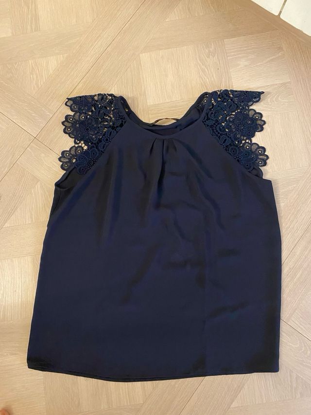 Blusa camisa azul marino talla L Zara