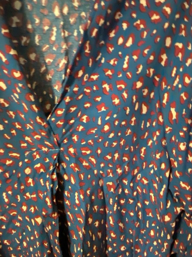 Camisa blusa chica talla única azul y roja