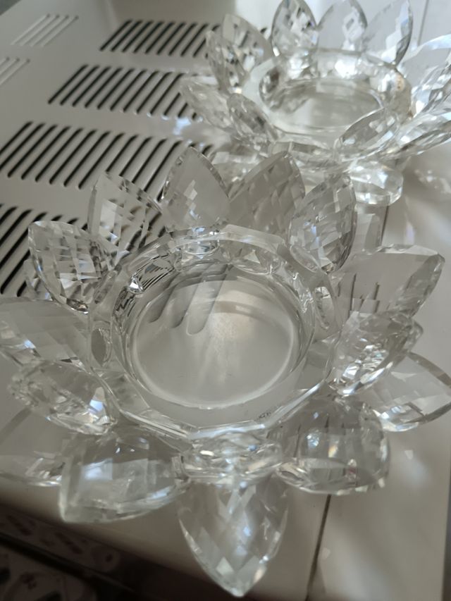 2 centro tavola in vetro a forma di sole