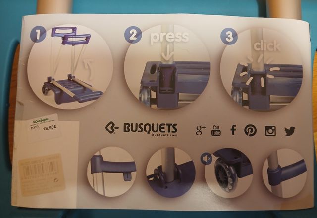 Carro Portamochilas Plegable Busquets Azul