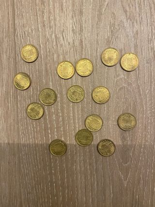15 monedas 1 peseta franco