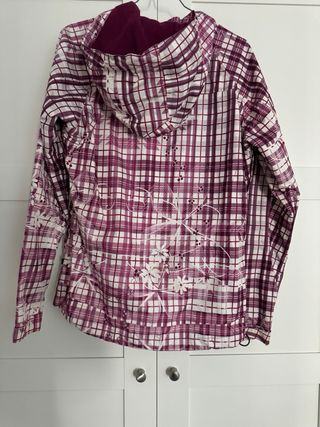 Chubasquero impermeable rosa y blanco