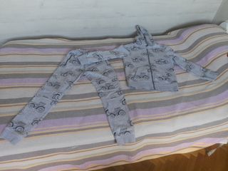 Conjunto chándal niño forrado de color gris