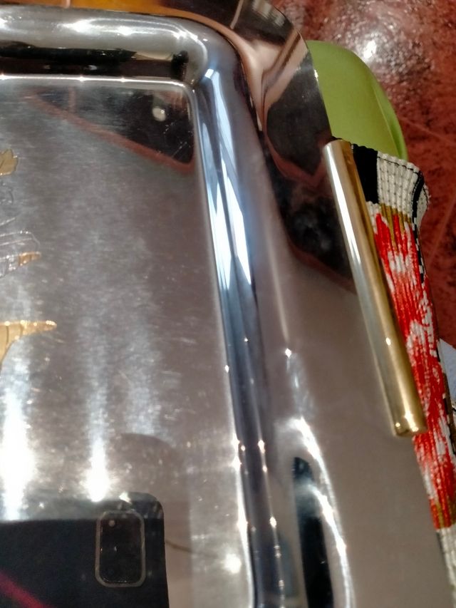 Bandeja acero inoxidable y oro 24K