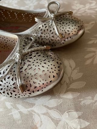 Bailarinas zapatos plata