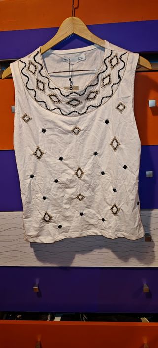 Camiseta bordada abalorios XL