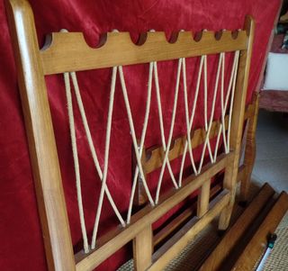 Cama de madera castaño años 30