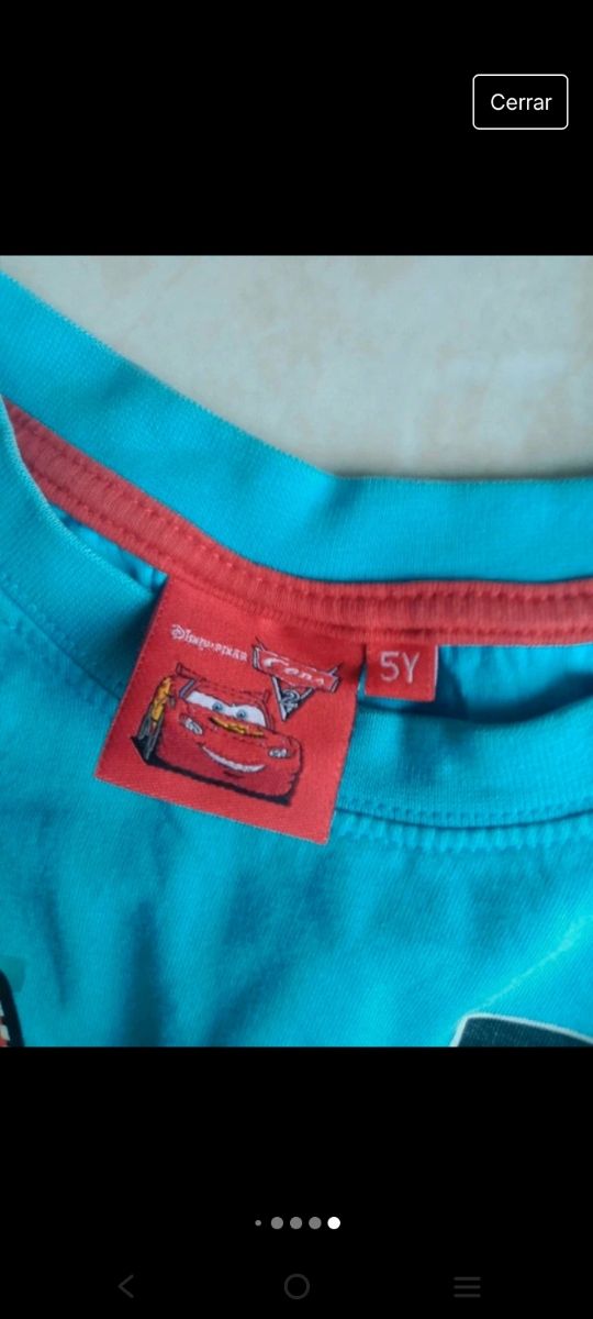 Pack de 2 camisetas de Cars talla 5 años