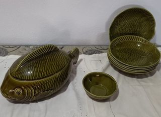 Juego Sopera y 6 platos Sarreguemines 