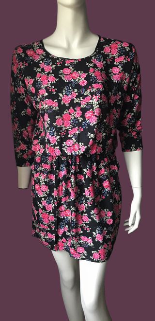 Vestido Negro estampado