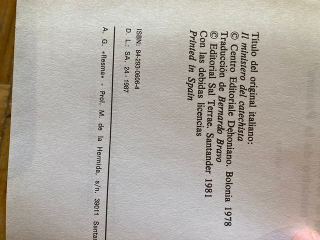 Libro "Ser catequista hoy" de Gaetano Gatti