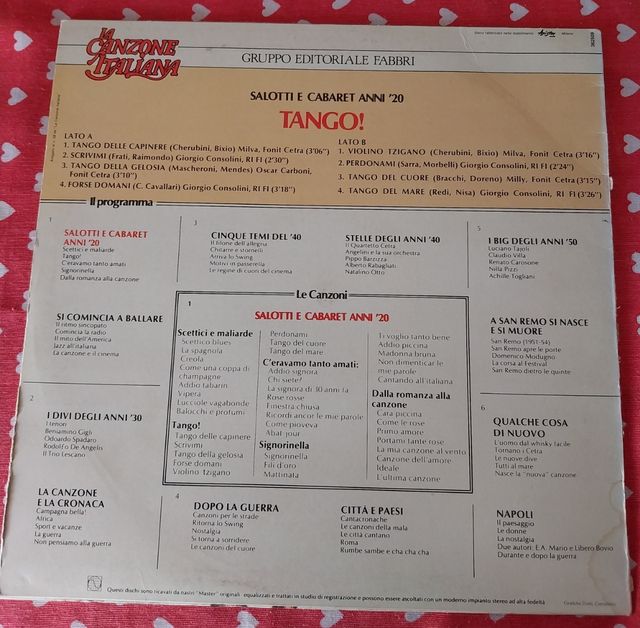 Vinile  La canzone italiana. Tango