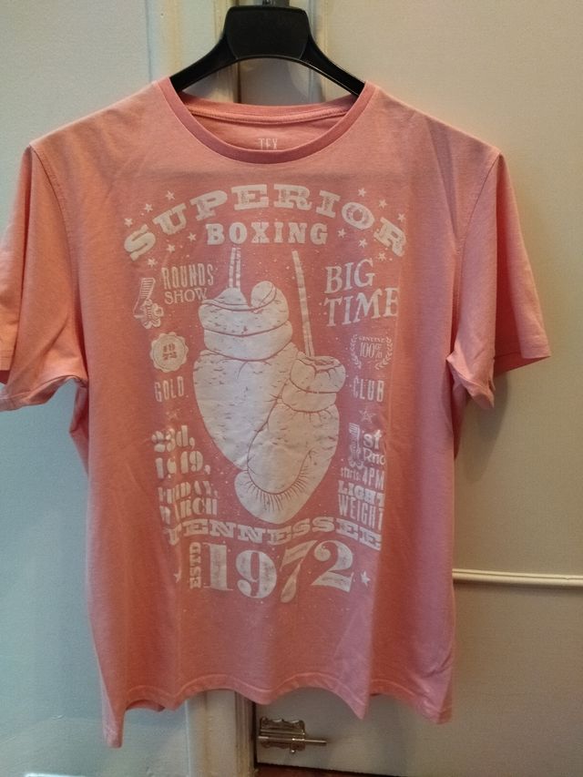 Camiseta rosa hombre 