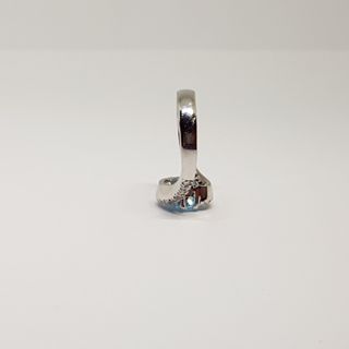 Anillo Oro Blanco Con Topacio y Circonitas
