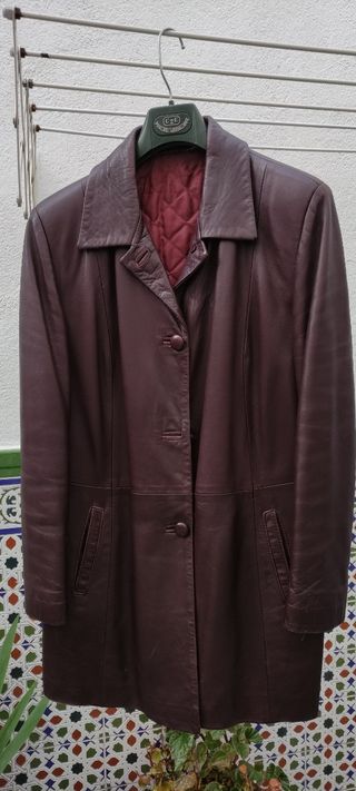 Chaqueton mujer largo color marron